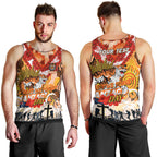 Personalised Tigers ANZAC Day Men Tank Top Aboriginal Rising Sun