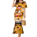 Personalised Tigers ANZAC Day Mermaid Dress Aboriginal Rising Sun