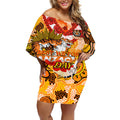Personalised Tigers ANZAC Day Off Shoulder Short Dress Aboriginal Rising Sun