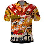 Personalised Tigers ANZAC Day Polo Shirt Aboriginal Rising Sun
