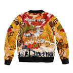 Personalised Tigers ANZAC Day Sleeve Zip Bomber Jacket Aboriginal Rising Sun