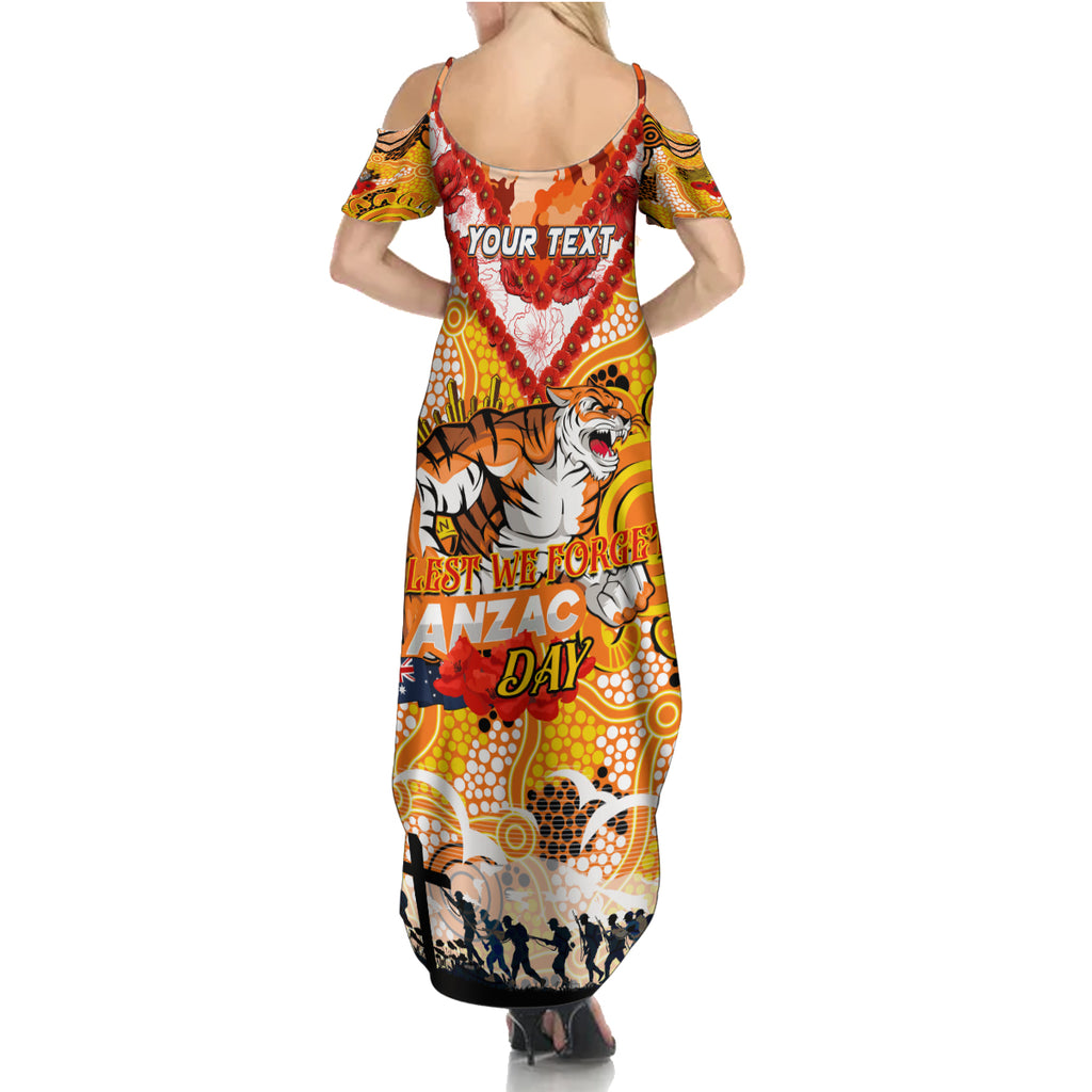 Personalised Tigers ANZAC Day Summer Maxi Dress Aboriginal Rising Sun