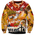 Personalised Tigers ANZAC Day Sweatshirt Aboriginal Rising Sun
