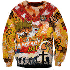 Personalised Tigers ANZAC Day Sweatshirt Aboriginal Rising Sun