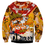Personalised Tigers ANZAC Day Sweatshirt Aboriginal Rising Sun