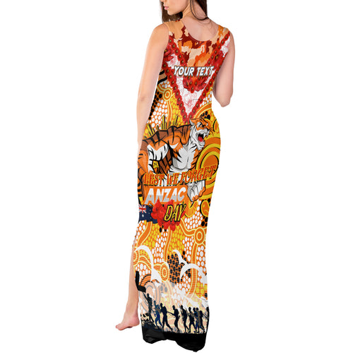 Personalised Tigers ANZAC Day Tank Maxi Dress Aboriginal Rising Sun