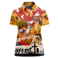 Personalised Tigers ANZAC Day Women Polo Shirt Aboriginal Rising Sun