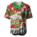 Personalised Rabbitohs ANZAC Day Baseball Jersey Aboriginal Rising Sun