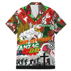 Personalised Rabbitohs ANZAC Day Family Matching Mermaid Dress and Hawaiian Shirt Aboriginal Rising Sun
