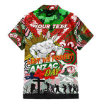 Personalised Rabbitohs ANZAC Day Family Matching Mermaid Dress and Hawaiian Shirt Aboriginal Rising Sun