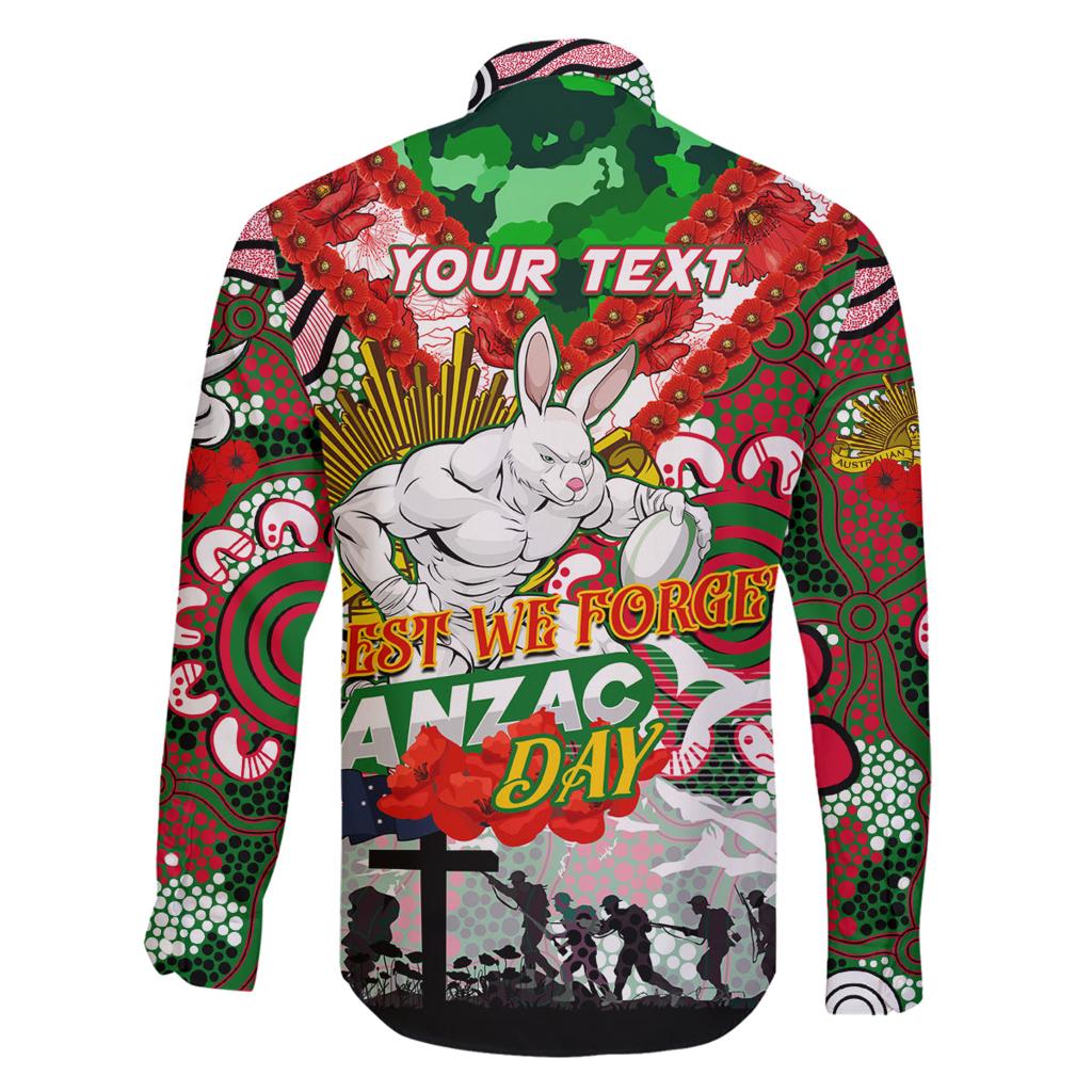 Personalised Rabbitohs ANZAC Day Family Matching Mermaid Dress and Hawaiian Shirt Aboriginal Rising Sun