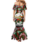 Personalised Rabbitohs ANZAC Day Family Matching Mermaid Dress and Hawaiian Shirt Aboriginal Rising Sun