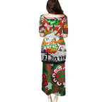 Personalised Rabbitohs ANZAC Day Family Matching Puletasi and Hawaiian Shirt Aboriginal Rising Sun