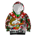 Personalised Rabbitohs ANZAC Day Kid Hoodie Aboriginal Rising Sun