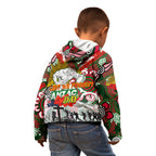 Personalised Rabbitohs ANZAC Day Kid Hoodie Aboriginal Rising Sun