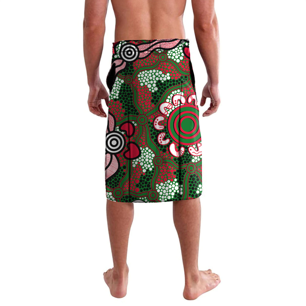 Personalised Rabbitohs ANZAC Day Lavalava Aboriginal Rising Sun
