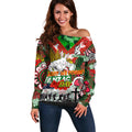 Personalised Rabbitohs ANZAC Day Off Shoulder Sweater Aboriginal Rising Sun