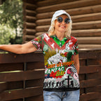 Personalised Rabbitohs ANZAC Day Women Polo Shirt Aboriginal Rising Sun