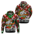 Personalised Rabbitohs ANZAC Day Zip Hoodie Aboriginal Rising Sun