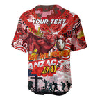 Personalised Dragons ANZAC Day Baseball Jersey Aboriginal Rising Sun