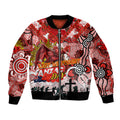 Personalised Dragons ANZAC Day Bomber Jacket Aboriginal Rising Sun