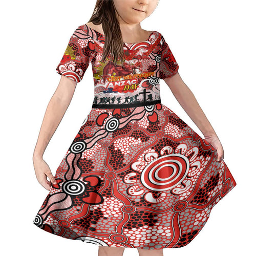 Personalised Dragons ANZAC Day Family Matching Mermaid Dress and Hawaiian Shirt Aboriginal Rising Sun