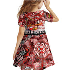 Personalised Dragons ANZAC Day Family Matching Mermaid Dress and Hawaiian Shirt Aboriginal Rising Sun