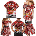 Personalised Dragons ANZAC Day Family Matching Mermaid Dress and Hawaiian Shirt Aboriginal Rising Sun
