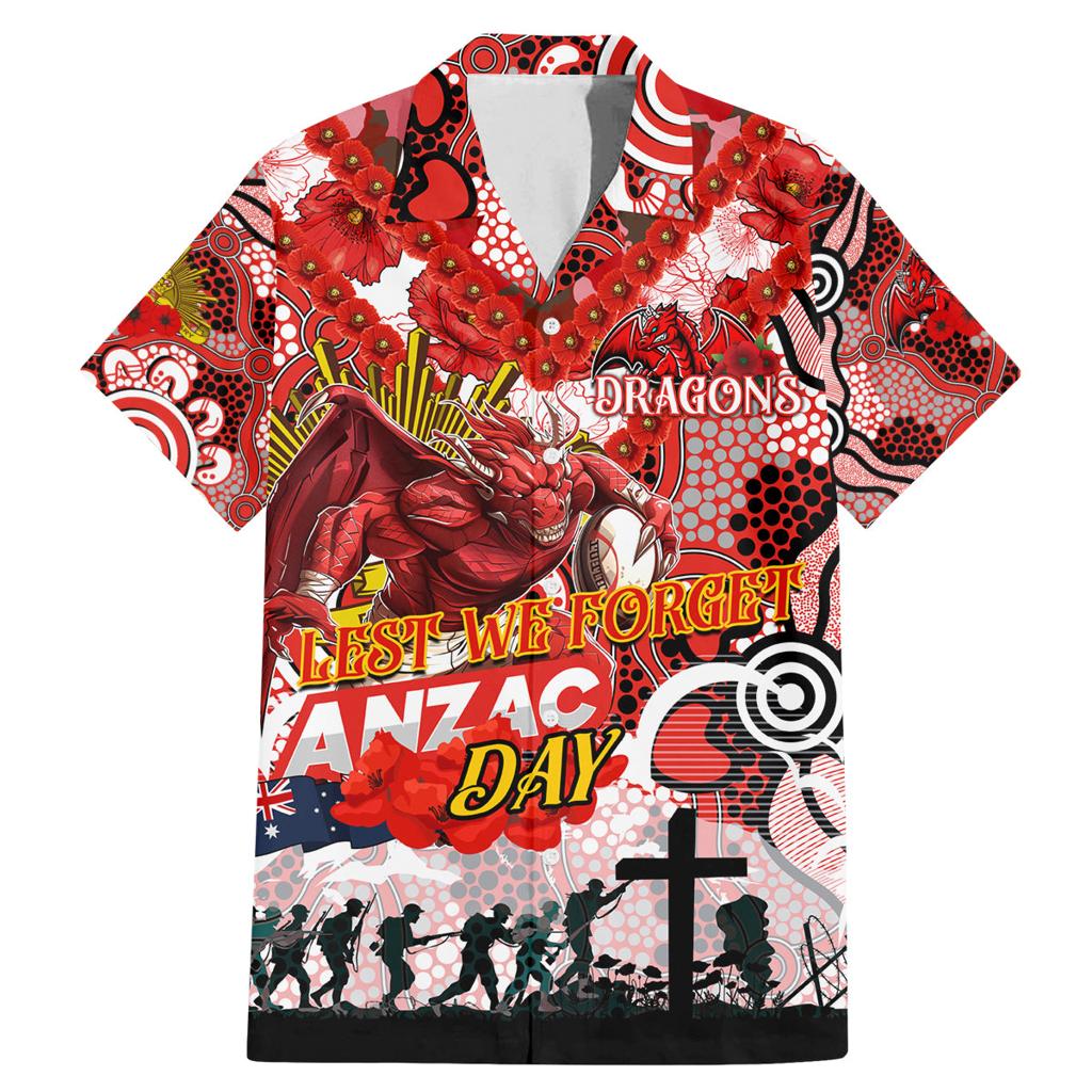 Personalised Dragons ANZAC Day Family Matching Mermaid Dress and Hawaiian Shirt Aboriginal Rising Sun