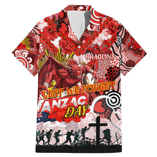 Personalised Dragons ANZAC Day Family Matching Mermaid Dress and Hawaiian Shirt Aboriginal Rising Sun