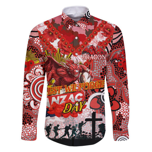 Personalised Dragons ANZAC Day Family Matching Mermaid Dress and Hawaiian Shirt Aboriginal Rising Sun