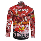 Personalised Dragons ANZAC Day Family Matching Mermaid Dress and Hawaiian Shirt Aboriginal Rising Sun