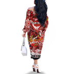 Personalised Dragons ANZAC Day Family Matching Off The Shoulder Long Sleeve Dress and Hawaiian Shirt Aboriginal Rising Sun