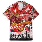 Personalised Dragons ANZAC Day Family Matching Off Shoulder Maxi Dress and Hawaiian Shirt Aboriginal Rising Sun