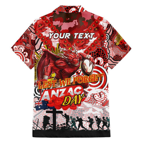 Personalised Dragons ANZAC Day Family Matching Summer Maxi Dress and Hawaiian Shirt Aboriginal Rising Sun