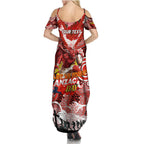 Personalised Dragons ANZAC Day Family Matching Summer Maxi Dress and Hawaiian Shirt Aboriginal Rising Sun