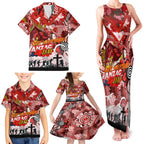 Personalised Dragons ANZAC Day Family Matching Tank Maxi Dress and Hawaiian Shirt Aboriginal Rising Sun