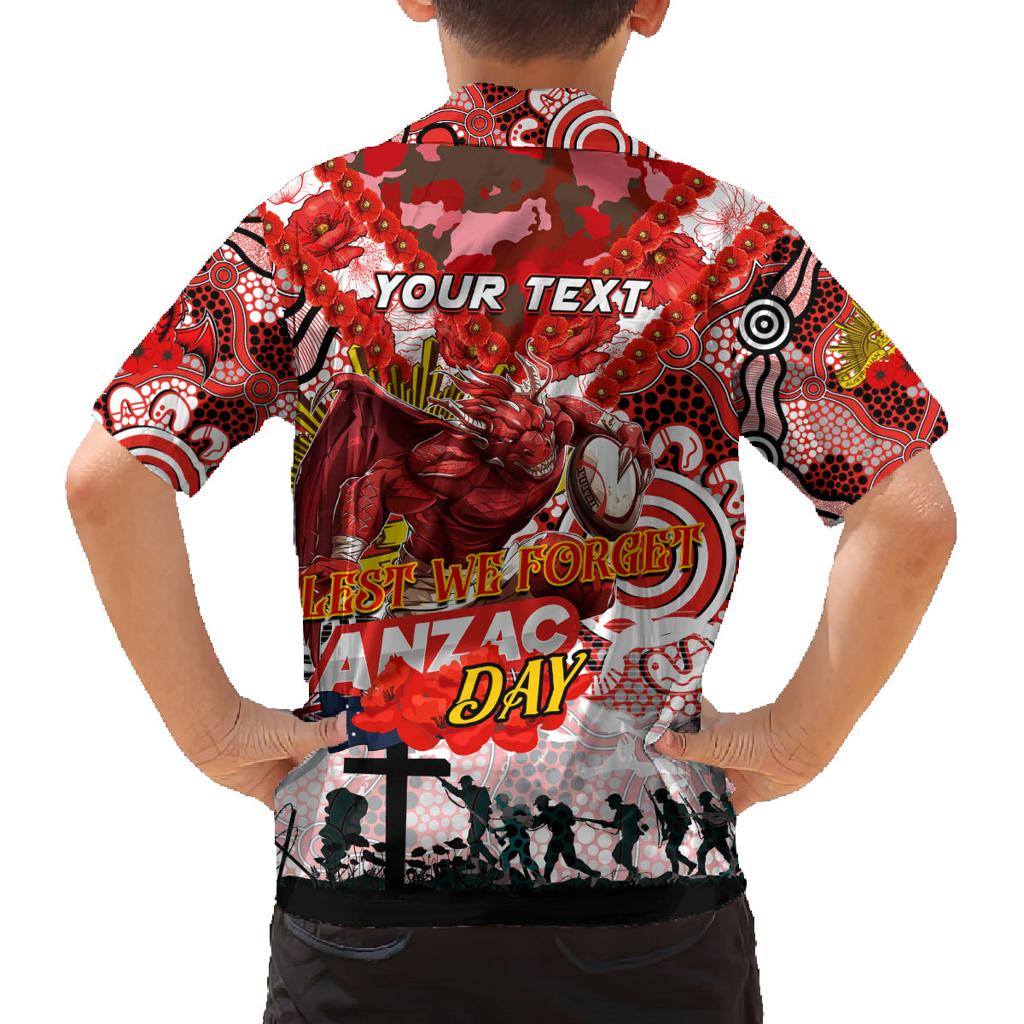 Personalised Dragons ANZAC Day Family Matching Tank Maxi Dress and Hawaiian Shirt Aboriginal Rising Sun