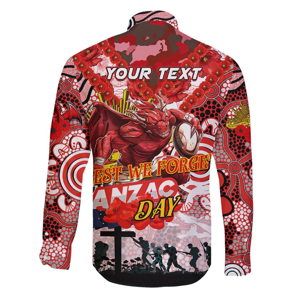 Personalised Dragons ANZAC Day Family Matching Tank Maxi Dress and Hawaiian Shirt Aboriginal Rising Sun