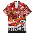 Personalised Dragons ANZAC Day Hawaiian Shirt Aboriginal Rising Sun