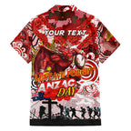 Personalised Dragons ANZAC Day Hawaiian Shirt Aboriginal Rising Sun