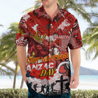 Personalised Dragons ANZAC Day Hawaiian Shirt Aboriginal Rising Sun