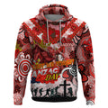 Personalised Dragons ANZAC Day Hoodie Aboriginal Rising Sun