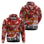 Personalised Dragons ANZAC Day Hoodie Aboriginal Rising Sun