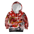 Personalised Dragons ANZAC Day Kid Hoodie Aboriginal Rising Sun