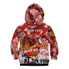 Personalised Dragons ANZAC Day Kid Hoodie Aboriginal Rising Sun