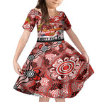 Personalised Dragons ANZAC Day Kid Short Sleeve Dress Aboriginal Rising Sun
