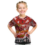 Personalised Dragons ANZAC Day Kid T Shirt Aboriginal Rising Sun