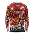 Personalised Dragons ANZAC Day Long Sleeve Shirt Aboriginal Rising Sun