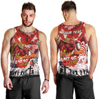 Personalised Dragons ANZAC Day Men Tank Top Aboriginal Rising Sun